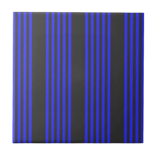 Carreau Motif électrique bleu et charbon cinq bandes