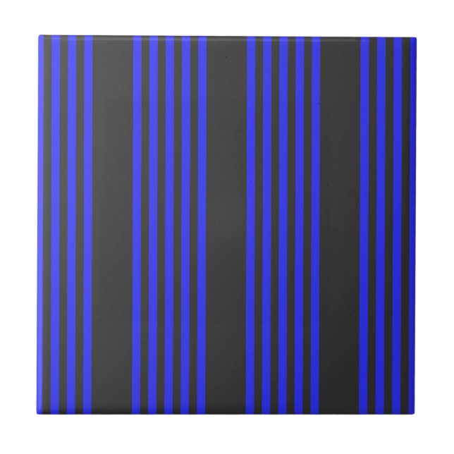 Carreau Motif électrique bleu et charbon cinq bandes (Devant)