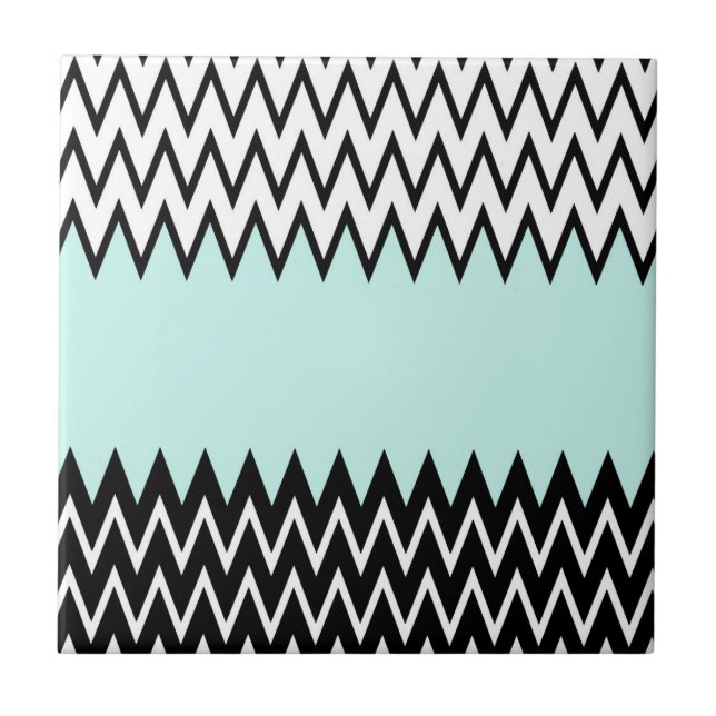 Carreau Motif élégant turquoise blanc noir moderne de (Devant)