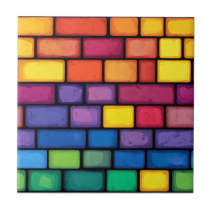 Carreau Motif en briques de couleurs arc-en-ciel