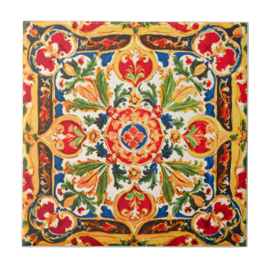 Carreau Motif en céramique sicilienne