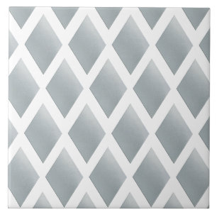 Carreau motif en diamant métallique argent élégant