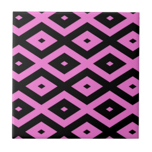 Carreau Motif en diamant rose et noir