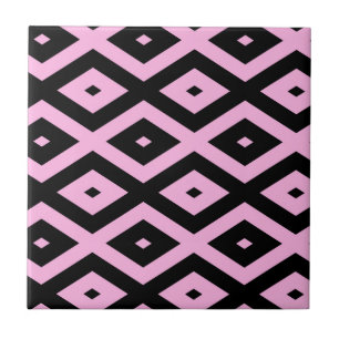 Carreau Motif en diamant rose pâle et noir