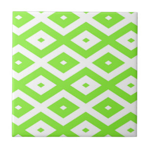 Carreau Motif en diamant vert et blanc