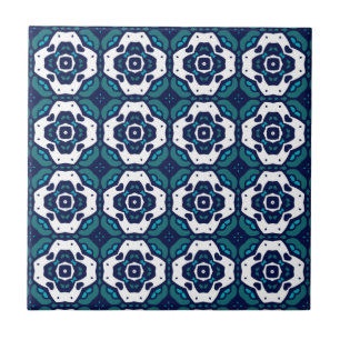 Carreau Motif en mosaïque bleu et blanc cool