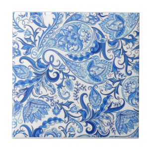 Carreau Motif en porcelaine bleu blanc de Chine #101A