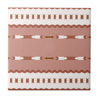 Carreau Motif en terre cuite marron géométrique moderne