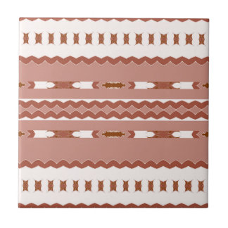 Carreau Motif en terre cuite marron géométrique moderne