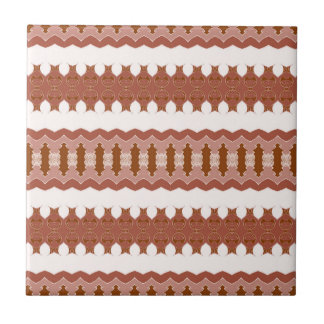 Carreau Motif en terre cuite marron géométrique moderne