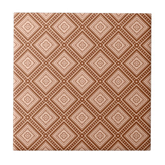 Carreau Motif en terre cuite marron géométrique moderne