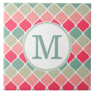 Carreau Motif en treillis marocain rose