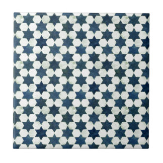 Carreau Motif étoile bleu marocain