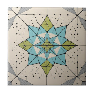 Carreau Motif étoile éclatée moderne du milieu du siècle