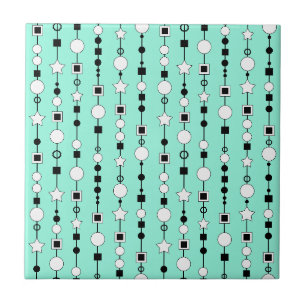 Carreau Motif festif avec perles enfilées et étoile de bij