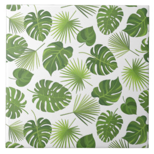 Carreau Motif Feuille élégant Green Tropical