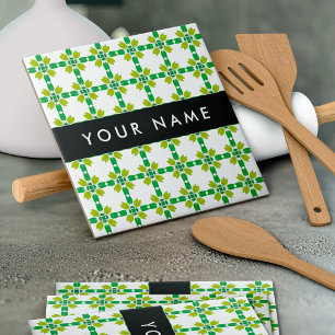 Carreau Motif feuille, Feuilles verts, votre nom