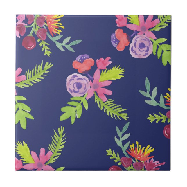 Carreau Motif Fleur sauvage aquarelle (Devant)