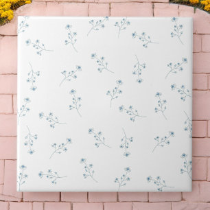 Carreau Motif Fleur sauvage bleu