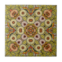 Motif Fleurs Papillons Illustration Vintage