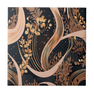 Carreau motif floral Abstrait, pois, vignes