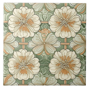 Carreau Motif floral Art Nouveau 
