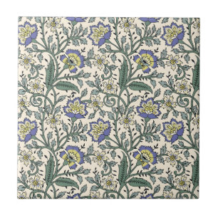 Carreau Motif floral bleu, jaune et blanc sans couture
