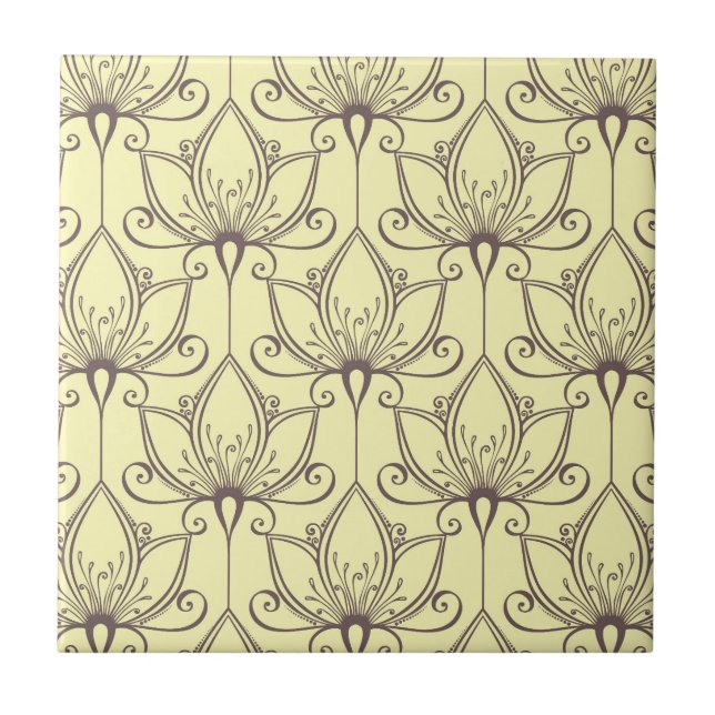Carreau Motif floral crème (Devant)