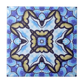 Carreau Motif floral d'abrégé sur romantique bleu Marocain