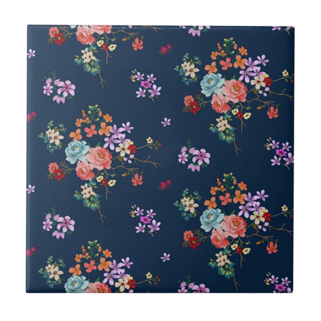 Carreau Motif floral de bouquet rose (Devant)