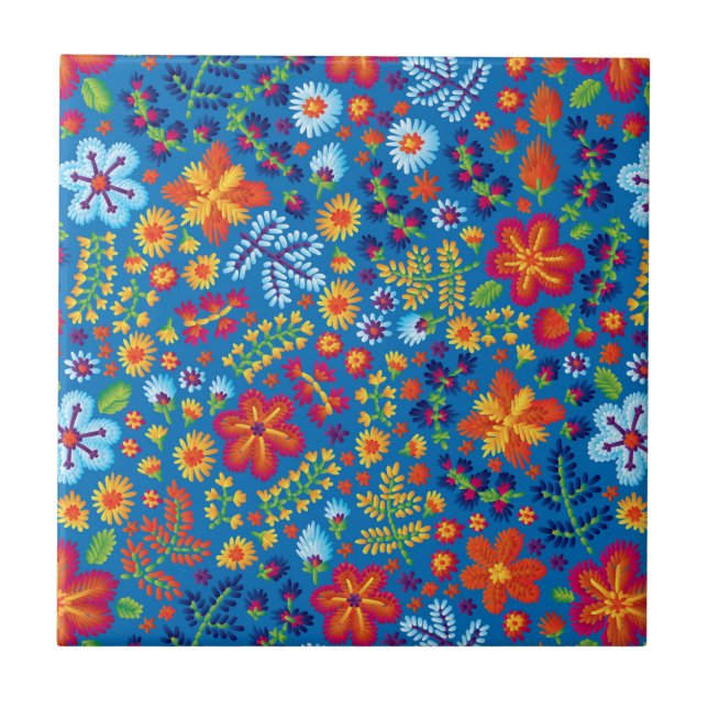 Carreau Motif floral de broderie (Devant)