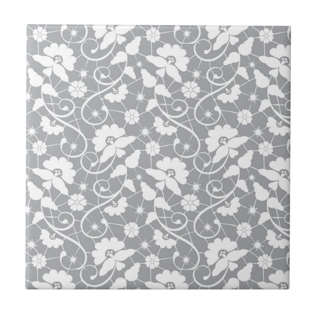 Carreau Motif floral de dentelle (Devant)