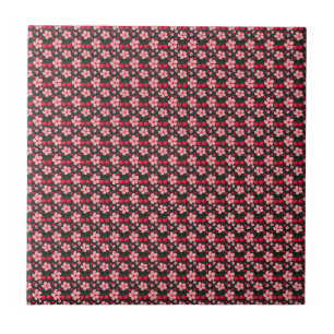Carreau Motif floral de fleurs de cerisier, fleurs roses