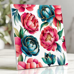 Carreau Motif floral de pivoine dynamique