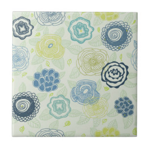 Carreau Motif floral élégant avec les fleurs mignonnes