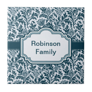 Carreau Motif floral élégant de chardon de William Morri