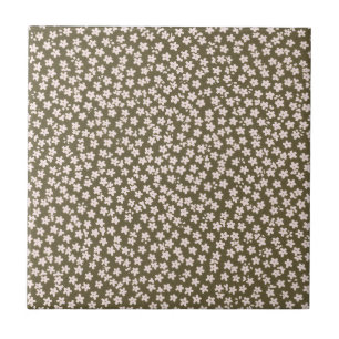 Carreau Motif floral japonais rétro décoratif