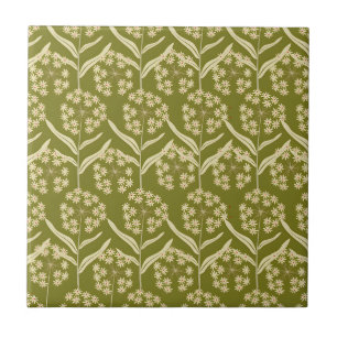 Carreau Motif floral moderne : Fleurs d'ombelle blanches