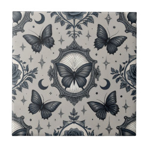 Carreau Motif floral papillon gothique (2)