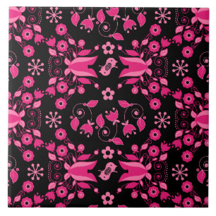 Carreau Motif floral scandinave rose moderne