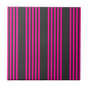Carreau Motif Fuchsia et charbon de bois cinq bandes