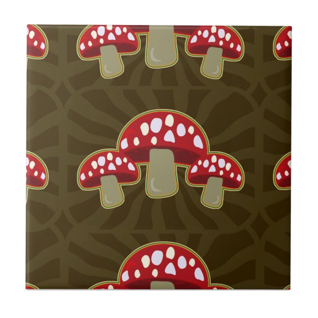 Carreau Motif génial de champignon de champignons (Devant)