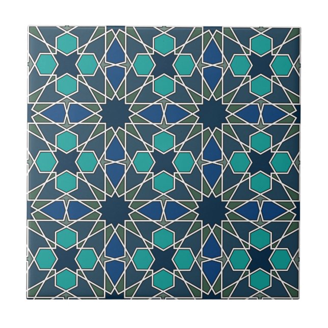 Carreau Motif géométrique 0-0-7 de Ben Yusuf Madrasa (Devant)