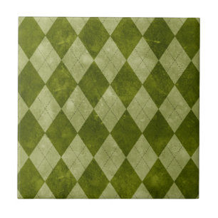 Carreau Motif géométrique à motifs de losanges vert moussu