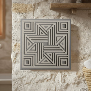 Carreau Motif géométrique abstrait moderne #30 Gris chaud