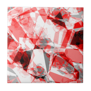 Carreau Motif géométrique abstrait rouge et gris