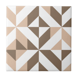Carreau Motif géométrique beige Brown de cube