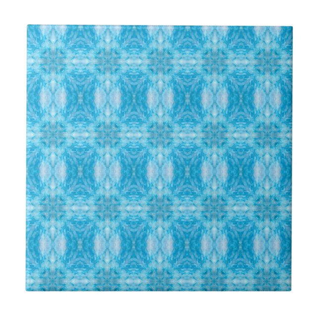 Carreau Motif géométrique bleu ciel arctique (Devant)