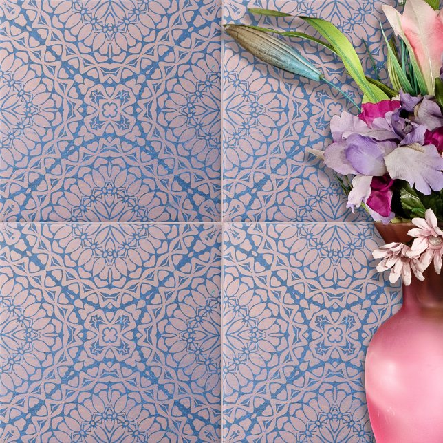 Carreau Motif géométrique bleu complexe harmonieux (Créateur téléchargé)