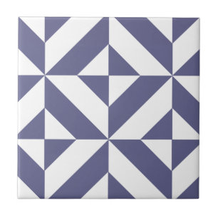 Carreau Motif géométrique bleu de minuit de cube en Deco